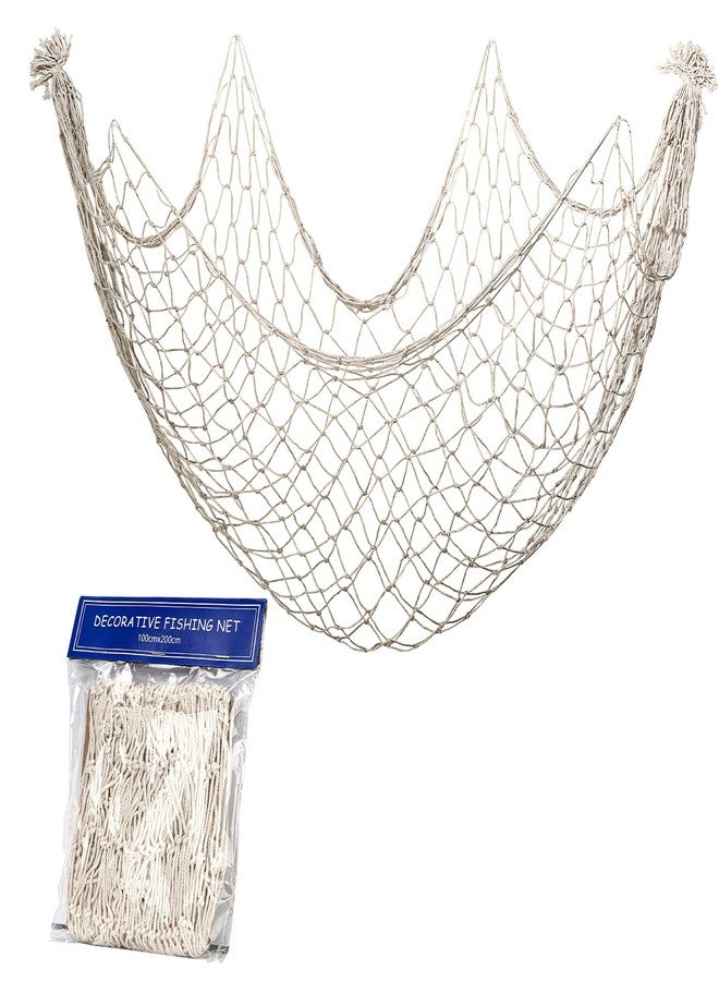 DingCo Natural Cotton Fish Net for Decorations, 79 x 39 Inch - Pirate, Hawaiian & Nautical Theme Party Decor (1 Pack) - Image 1